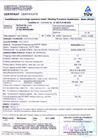 EN ISO 15614-1; PED 97/23/EC Welding Procedure Qualification – Metal (WPQR)